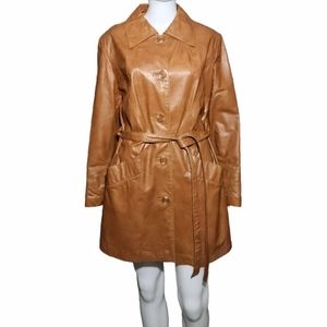 70s Leather Trench Coat